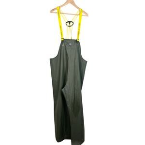 HELLY HANSEN Waterproof Rain Bib Overalls Green Fishing Workwear XL